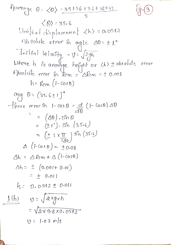 3 5 ogle so = 11 Initial veloci Where h is are + 0.001 aug oo quenoje 0: <0) - 35136+36+36735 g- {0} = 35.6 Vanilkal displace