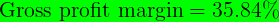 Gross profit margin = 35.84%