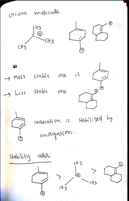 H3 CH3 CH3 와 → most stable is → Le” stable ru Carbocahon s Hab y Stability ada CH 3 7 CH3 (#7