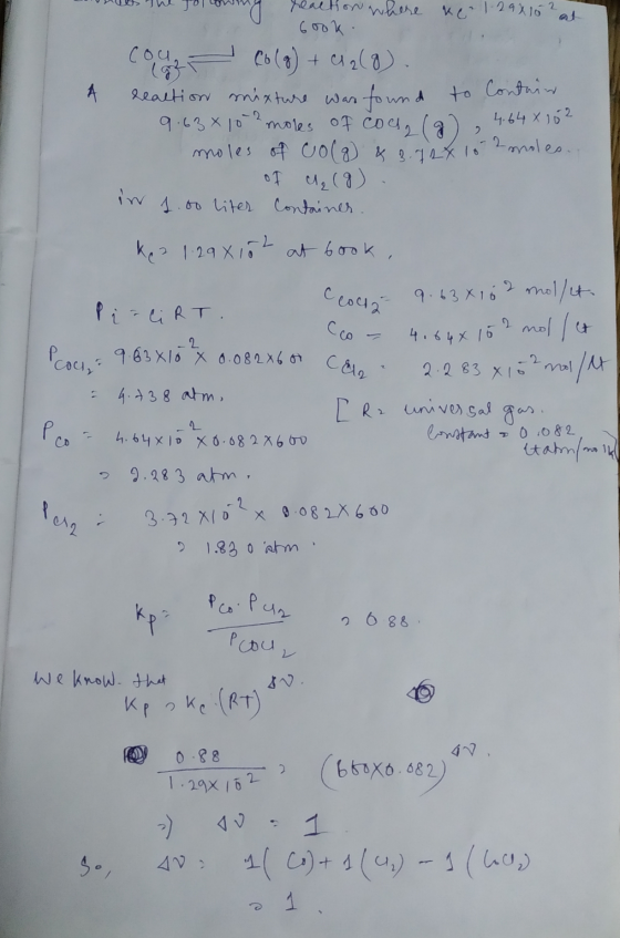 how where we a 1.29x152 at to Contain 2 cou, (87 (6 (g) + Cl2(8) A reaction mixture was found 9.638 102 moles of coa (a 4.64X