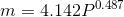 m=4.142P^{0.487}