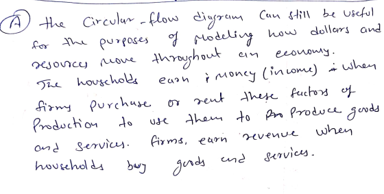 purposes of Mol an economy i when o the Circular-flow diagram can still be useful for the purposes of Modeling how dollars an