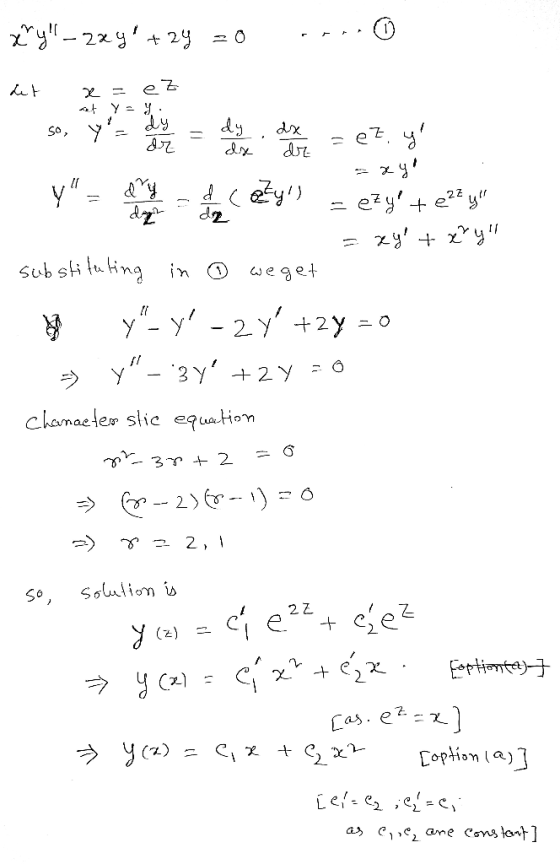 x^y-2xy +24 het ez 50, Y = dy ar dy dse dr y diy d (etys de = ez, y xyl ezy tez ya xy + x²y dz we get substituting in y