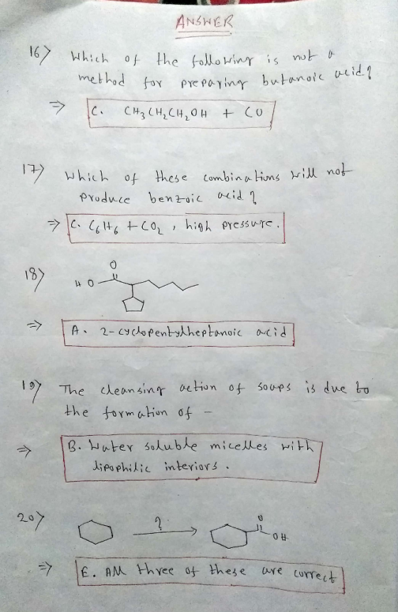 ANSHER 167 Which the folloinr is nut 0 f methad for Pre payinr butanoic uid CH3 CHCH20H Combina iuns i no Which hese 0f benzo