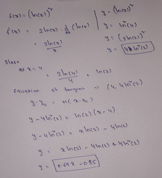 fox)= (local) 1 (1 x) f(x) = 210cm. & cloend l ya lncu) y = (21062) slope Q X4 ) (4 atx, 2 locu) . Inca) Ervation of tangen