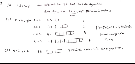 ON t. (a 3da²_y2 one corbital in 3d has this designation day, dyz, daz, antyr, da se five a essitals. 1. (b) nay, give e=0 us