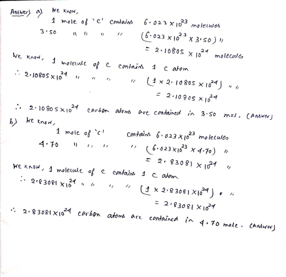 ve know, we know, 1 mole of e contains 6.023 X 1023 molecules 3.50 (6.023x102?x350) = 2.10805 x 1024 molecules • 1 mo