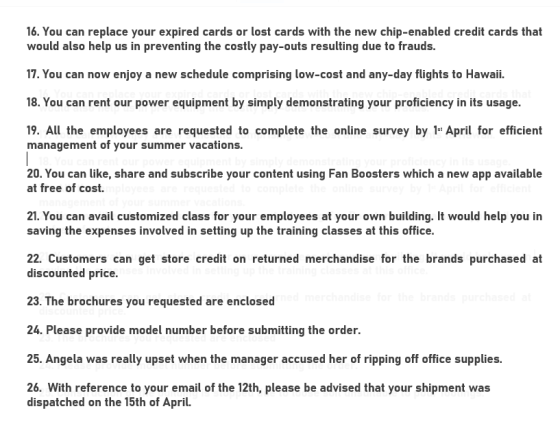 16. You can replace your expired cards or lost cards with the new chip-enabled credit cards that would also help us in preven