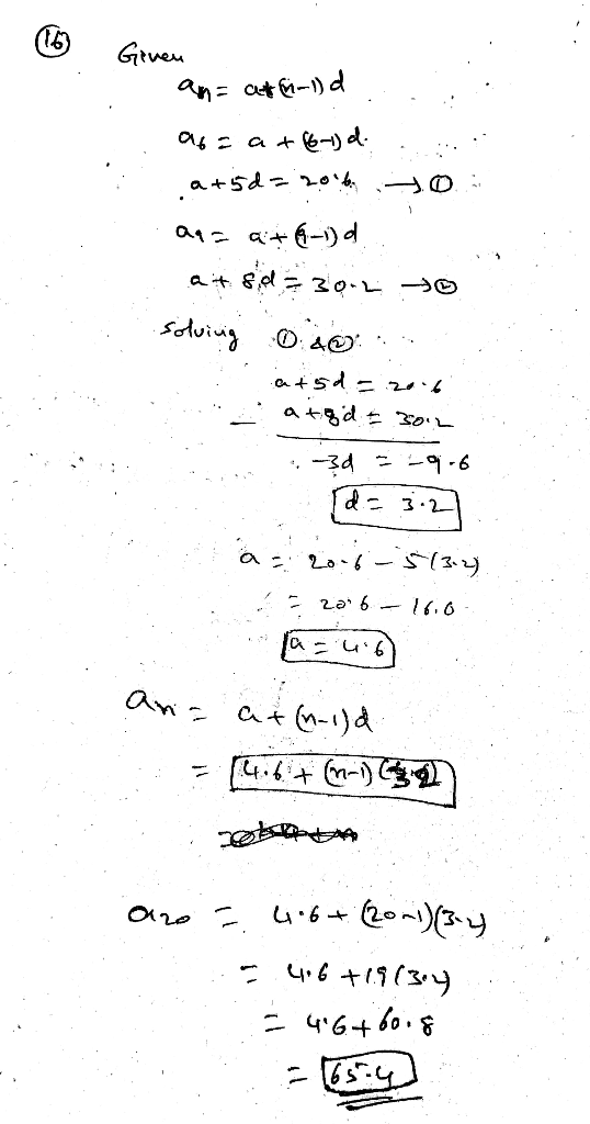 ☺ Given an= c+61-1) d.. . 062a+61) d.. . a +5d=.2016. 20. ans a+6–1d. ausd = 30.2 -0, solving 0:46 .. i ...: atsd - 2016 atgd