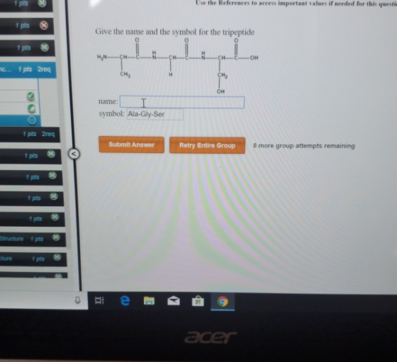 1 pts Use the References to access important values if needed for this questi 1 pts Give the name and the symbol for the trip