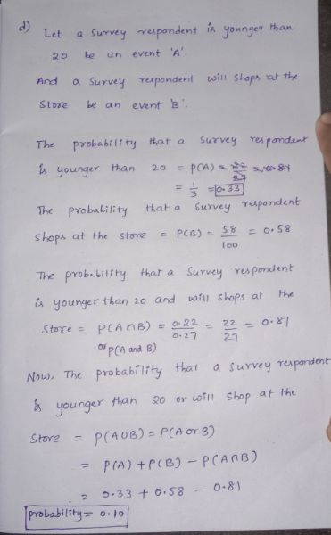 is han Let younger a survey respondent an event A 20 And a survey respondent will shops at the event Store be an The survey