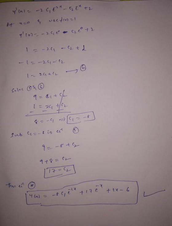 yni= -2C, 82 _ CE +2 py no use frol=1 9102- - 2 C, 60 e + 2 1 = -20 -12 +1 - 1 = -29-l2 - 2ata solve or 6 9 = 2,+ch 1-24