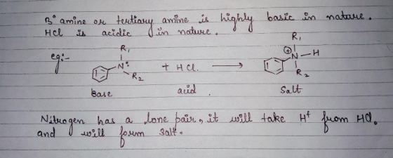 basic n mataue. Maghaly amine is e. amine o acidic Hcl R, RT N H t HC R2 aid Salt Base hai a lone pais, it ll take H uom Hd a