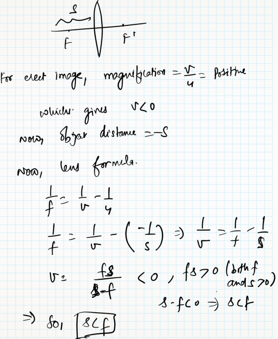 fo d for elect image, magnification = 11 r = Positive which VLO gines Now, objar distance =-S leus formula 1.1 Now 4 u 4 I f