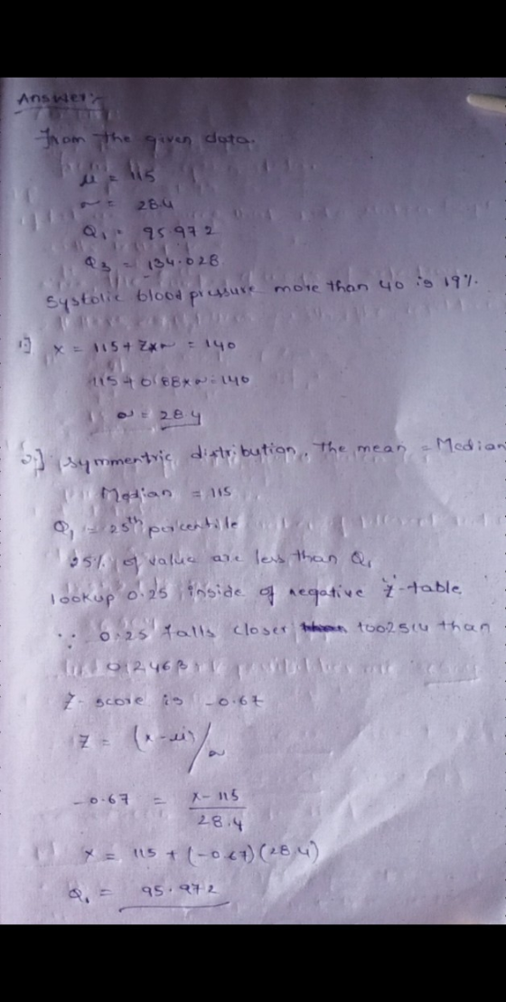 Answer From the given data Q,95.972 134.028 systolic blood pressure more than 40 n 40 is 191 15+ 2 = 140 1154 068x140 - Media