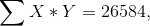 \sum{X * Y}=26584 ,
