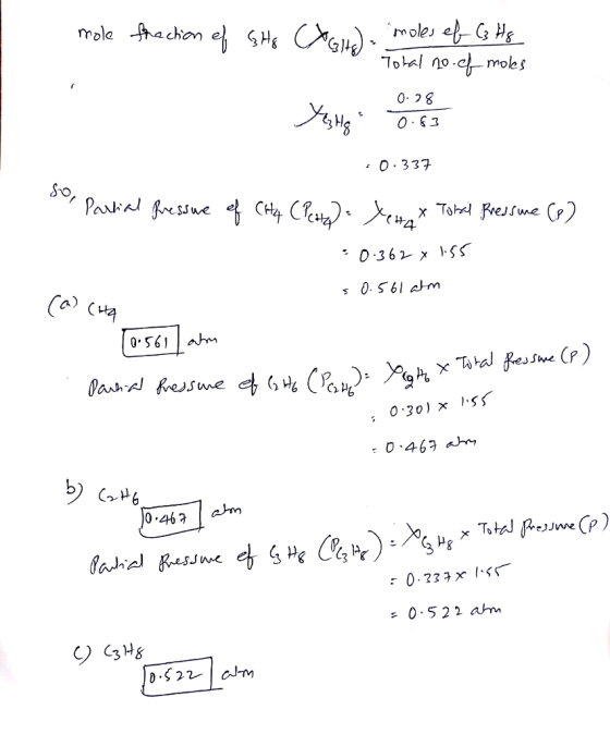 on e no c)moles O-98 0 337 나라 0 561 m Sne 0,467 사 0.463 m eJwe 0.522 atm