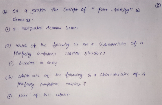 (2) the price deking) eis (8 on a graph, the concept of ХИ обои au. O a horizonte demoud wwer (9) of a which of the following