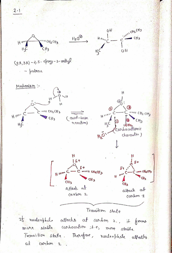 OH 11 (H2 CH2 HA H -CACHE A H@ CH2CH3 CH3 OH (28,3R) -2,3-ebony-3-methyl - bentane Mechanism :- Meetanism - Como TH le CH2