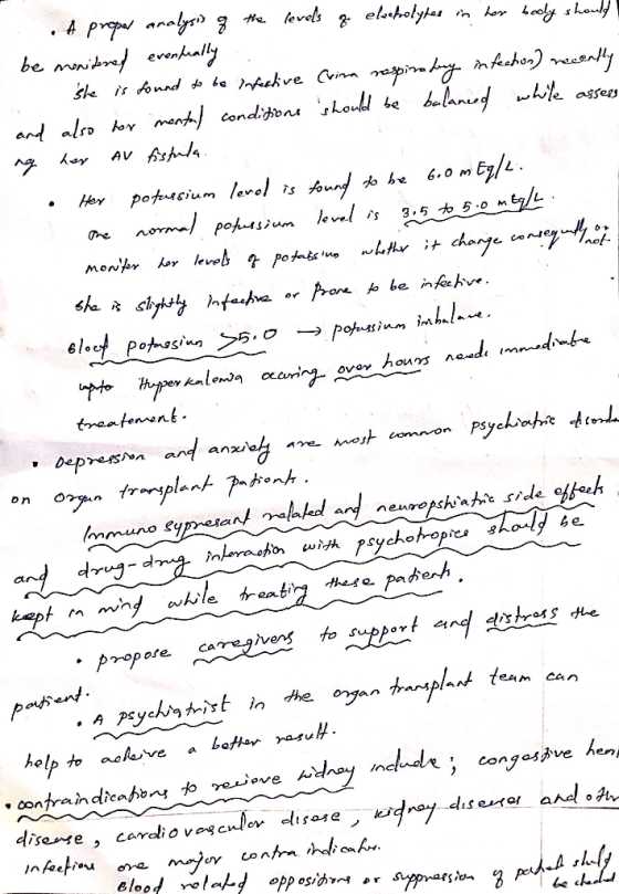 medimore A proper analysis of the levels of elseholytes in her body should be monitored eventually .. . She is found to be in