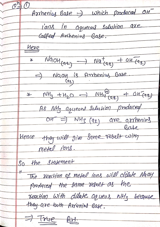 o Arrhenius Base which produced on are Lons in aqueous solution Called-Arrhening fase. Here * - NaOH (ar) - Natean + on 1985
