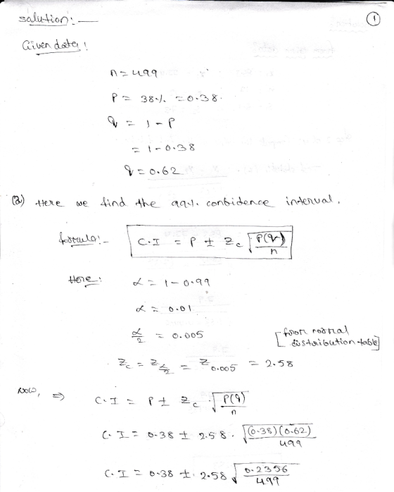 salution Given date P 38- 2o38 o.62 ( tere dind he aa conbidenoe indenual We EE - P 2 CI n Hne for rodta ostaibutiontable o.0