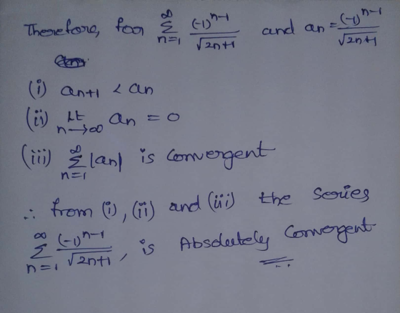 ant Therefore, for eight and an Cat o anti Lan (ii) at ioo Anzo (ii) land is convergent from , (i) and (ii) the sories en is