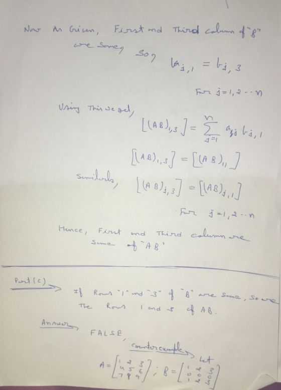 Now in brinen, First and Third colnen af gr. we somes son lai, = bis For j = 1, 2n Using This weged, LLAR), J = 2 azi ba, 1