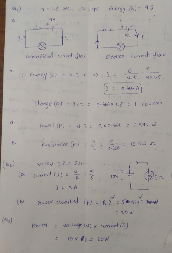 qu Energy (E)= 95 G.) a. = 1.5 sec av I av Yi conventional current flow Electron current flow 9. (C) Energy (E) - V.1.7 - Ins