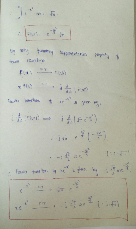 et dk. Du Pay using frequeney differentation property of Fourier transform. f(x) IT F(W) & F(N) - FT jd | FlW). Fourier trans