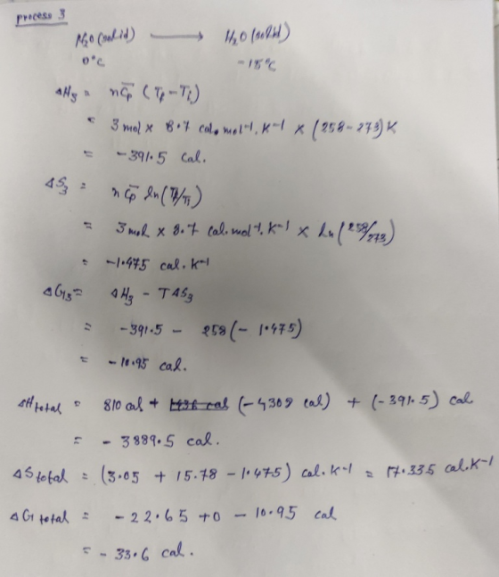 procese 3 10 Coolid) - 160 160/h) *16C al no (TT) & 3 mol x Bot colo moll, klx ( 258 - 272) K = -3915 Cal. 45 = no ln (1/7) -