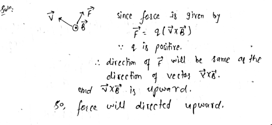 son. ooy Ty since force ✓ is given by F = Q(JXB) q is positive. .: direction Å will be some of the of vector Yxo. and NXB is