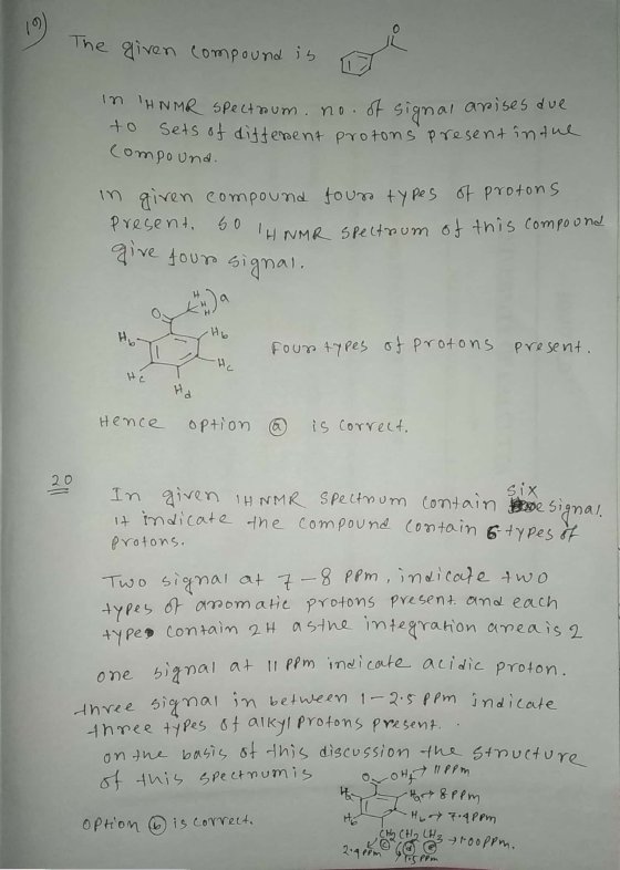The given compound is C In TH NMR spectrum. no. of signal anibes due to sets of different protons present in the Compound. in