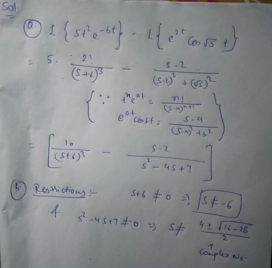sol a 1 {stest). If L{ et coors Cos r5 t 5 . 21 s-2 (S+0)3 (5-2) + (vs)? the at n! (s-agnti s-a eat Cosbt: (S-a)? +6² 1o (516
