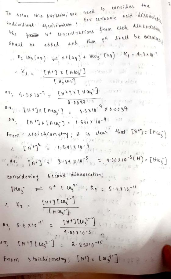 To solve i this po dissociation individual equilibrium gociation ned to consider the solve this problem, we need to acid diss