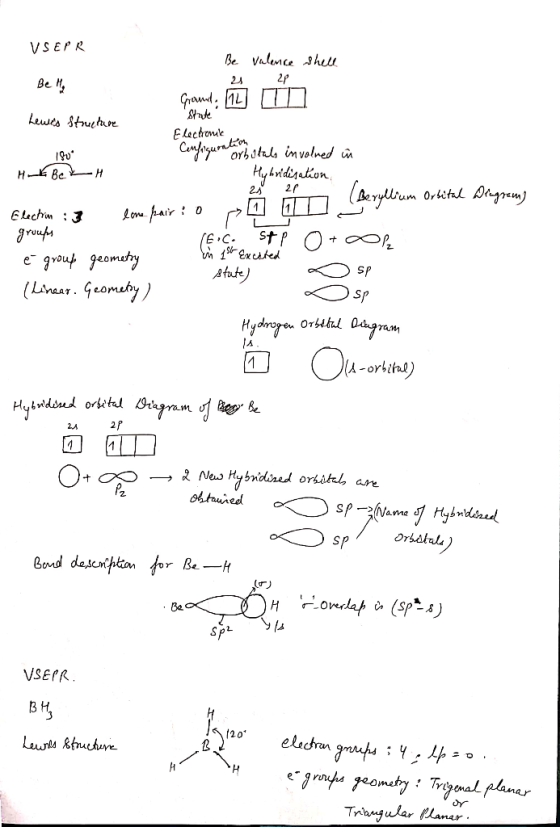 VSEPR Be Valence heu Be M Grand 1L Stde E Lechronde Canfogurniorhtals imvolned n Lewes Struehuve H Be H 2A Love faair: 0 ELec