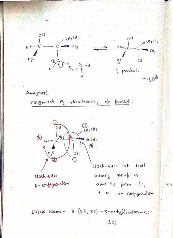 OH CH2CH3 OH Jul (HACH HAC- CD CH2 > H C -C CH, Hec 1: 0H H OH (produt) HO + H₂O6 Assigment Assignment of streochemistry of p