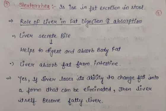 ) uver secreie Bile n 6 Steatorshea : Is Ise in fat excretion in stool. o → Role of liver in Fat Digestion & absorption a liv