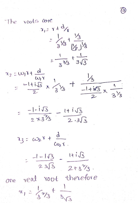 The roots are X-rad - ½ 36 t Es J% 313 313 X2 = wirt wir / altis + < 2 -1 AN 2 x 3% LT- tive 2*313 2.363 d 13= wart CO₂r. -1-