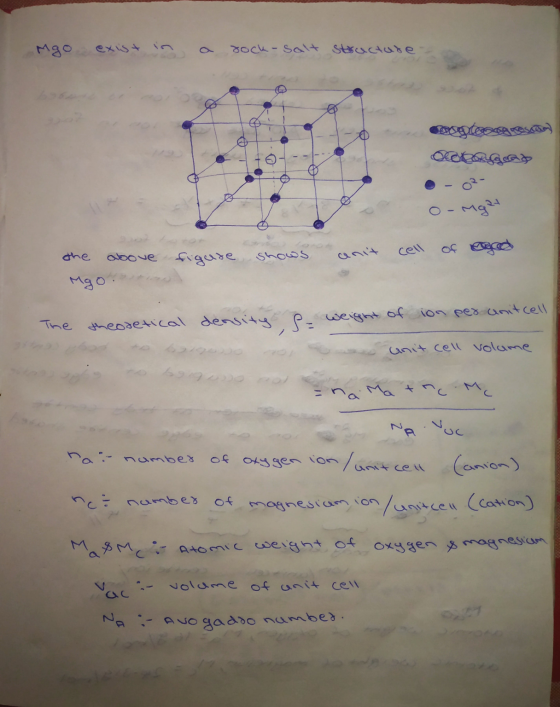 Mgo exist rock- salt structure sexogtoos Ocelotecas o Mga the figure above shows cell anit Mgo The theoretical density, - wei