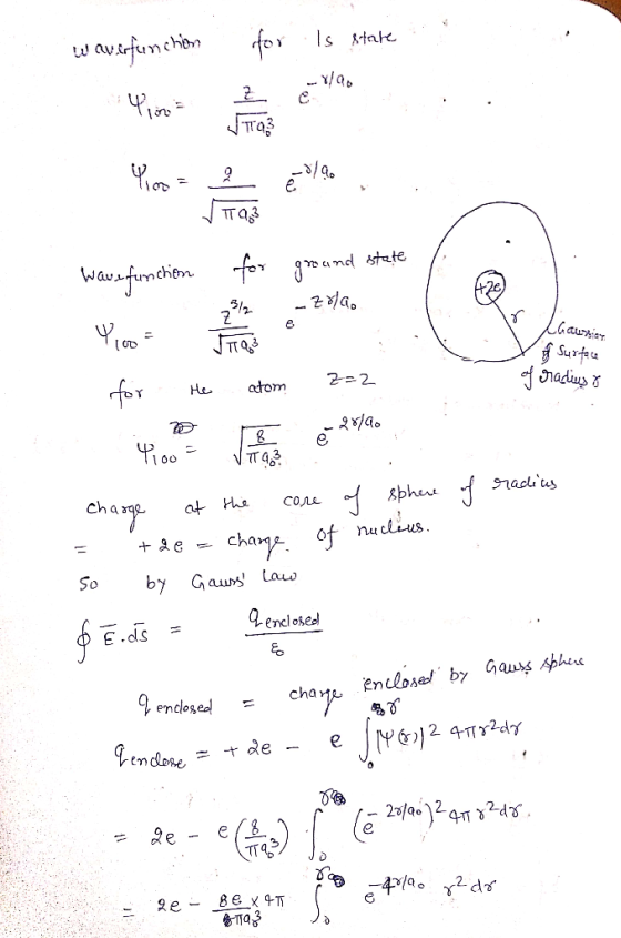 w averfunction for Is state Yoo- & ela Visa Eelso Waws.function for grand estate Llaurier of Surface of radius y for He atom