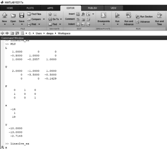 MATLAB R2017a HOME PLOTS EDITOR PUBLISH VEW 灵丘 Find Files compare Print jRun Section Sd GoTo▼ Comment % New Open Save Run Run