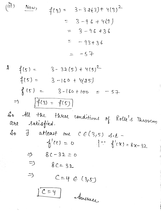 (1) Now, itg) = - = 3- 3843)+ ч(3) 3 - 4 + 414) 3 - 96 + 36 - 93 + 36 = - 57 3- 3a (s) + Чts)?- +ts) = 3 - 16 + 4/35) - 3 - (