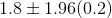 1.8 \pm 1.96(0.2)