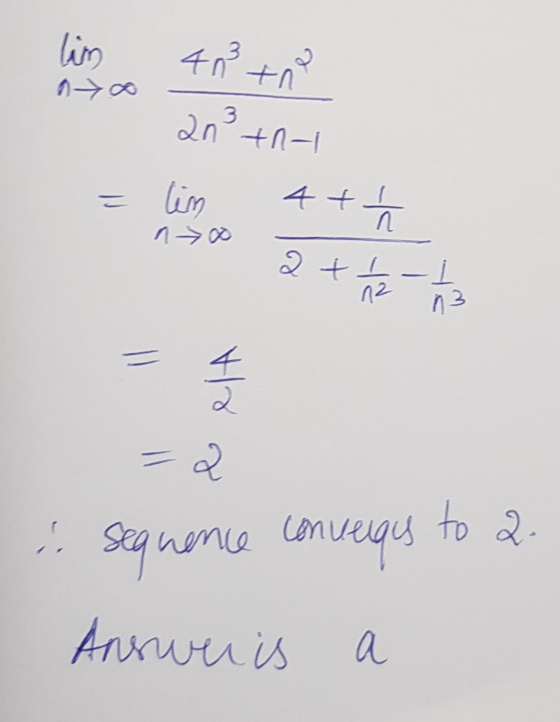 lim 43 tr antni 3 - lin 4 ts n 2 tt ² - 1 12 n3 ela 2 to 2 sequence hence convergus Annu veis a