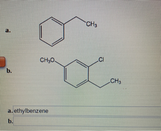 CH30 CH3 a. ethylbenzene