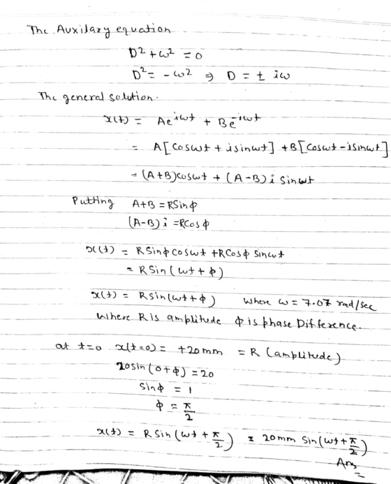 The entral selution - RSin tt 20 Sin (014) = 20 2.