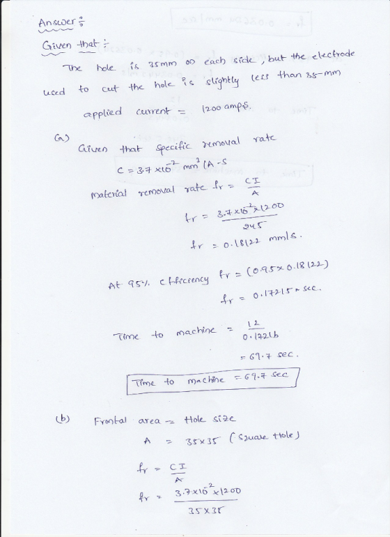Siven -that The hole-稿25mm oo each side, but the electrode uced to Ceut the hole clightty lets than smm) capplied cuent 200