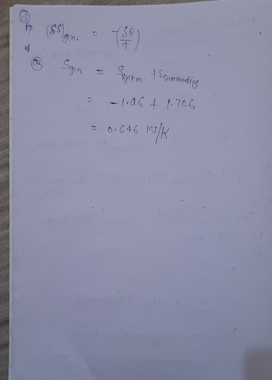12 @ . Sgen = Serem its surrounding -1.06 + 1706 = 0.646 165/K