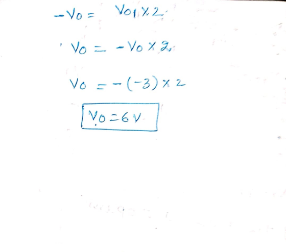 -Vo = Voix2 Vo = - Vox Z Vo =-(-3)/2 Vo=68